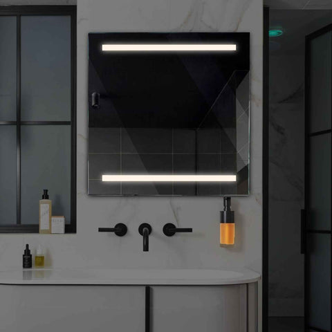 Miroir LED Carré | Sans Boutons Tactiles | Lumière blanche neutre - Reyze Série Salono Modèle 4