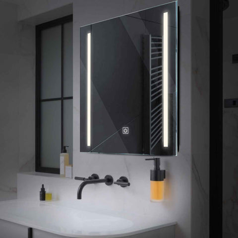 Miroir LED Carré | Bouton Tactile | Lumière blanche neutre - Reyze Série Salono Modèle 5