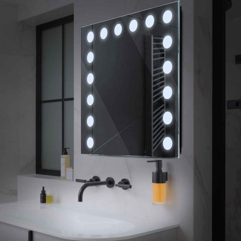 Miroir LED Carré | Sans Boutons Tactiles | Lumière blanche froide - Reyze Série Salono Modèle 6