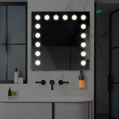 Miroir LED Carré | Sans Boutons Tactiles | Lumière blanche neutre - Reyze Série Salono Modèle 6
