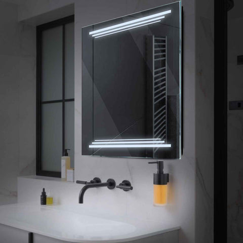Miroir LED Carré | Sans Boutons Tactiles | Lumière blanche froide - Reyze Série Salono Modèle 7