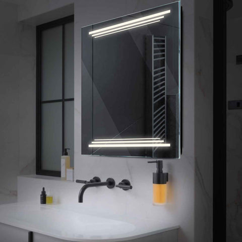 Miroir LED Carré | Sans Boutons Tactiles | Lumière blanche neutre - Reyze Série Salono Modèle 7