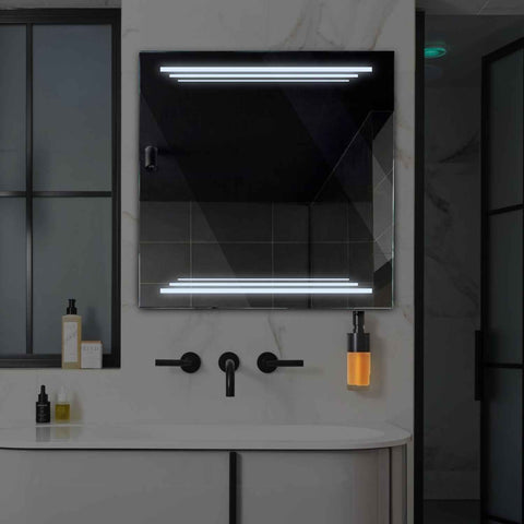 Miroir LED Carré | Sans Boutons Tactiles | Lumière blanche froide - Reyze Série Salono Modèle 7