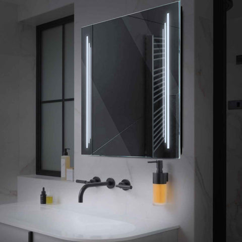 Miroir LED Carré | Sans Boutons Tactiles | Lumière blanche froide - Reyze Série Salono Modèle 8