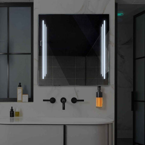 Miroir LED Carré | Sans Boutons Tactiles | Lumière blanche froide - Reyze Série Salono Modèle 8