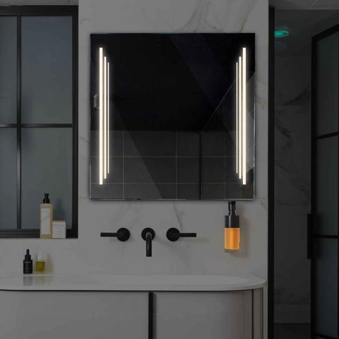 Miroir LED Carré | Sans Boutons Tactiles | Lumière blanche neutre - Reyze Série Salono Modèle 8