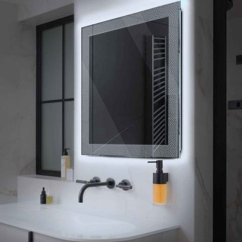 Miroir LED Carré | Sans Boutons Tactiles | Lumière blanche froide - Reyze Série Simetria Modèle 4