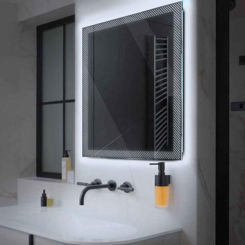 Miroir LED Carré | Sans Boutons Tactiles | Lumière blanche froide - Reyze Série Simetria Modèle 7