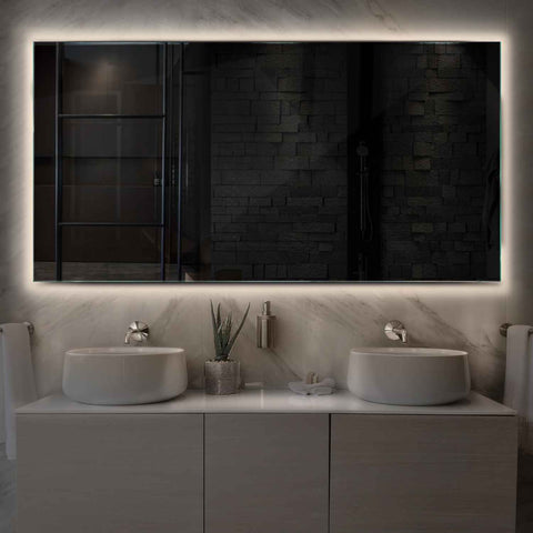 Miroir LED Horizontal | Sans Boutons Tactiles | Lumière blanche neutre - Reyze Série Ambient Modèle 1