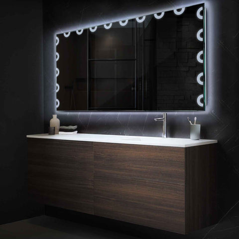 Miroir LED Horizontal | Sans Boutons Tactiles | Lumière blanche froide - Reyze Série Edge Modèle 4