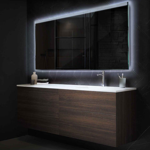 Miroir LED Horizontal | Sans Boutons Tactiles | Lumière blanche froide - Reyze Série Edge Modèle 5