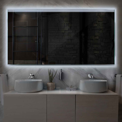Miroir LED Horizontal | Sans Boutons Tactiles | Lumière blanche froide - Reyze Série Edge Modèle 5