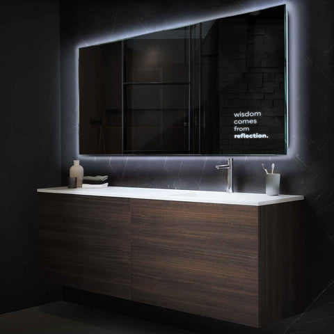 Miroir LED Horizontal | Sans Boutons Tactiles | Lumière blanche froide - Reyze Série Motivated Modèle 1