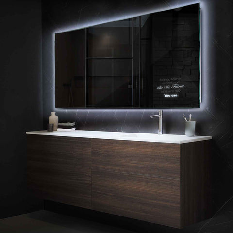 Miroir LED Horizontal | Sans Boutons Tactiles | Lumière blanche froide - Reyze Série Motivated Modèle 4