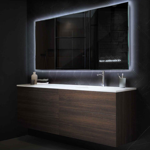 Miroir LED Horizontal | Sans Boutons Tactiles | Lumière blanche froide - Reyze Série Motivated Modèle 7