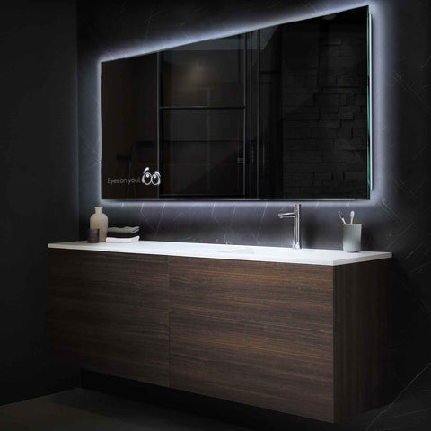 Miroir LED Horizontal | Sans Boutons Tactiles | Lumière blanche froide - Reyze Série Motivated Modèle 8