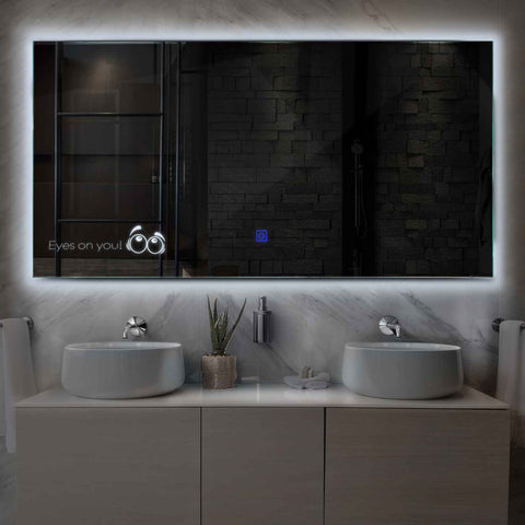 Miroir LED Horizontal | Bouton Tactile | Lumière blanche froide - Reyze Série Motivated Modèle 8