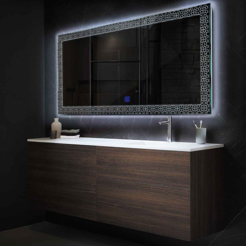 Miroir LED Horizontal | Bouton Tactile | Lumière blanche froide - Reyze Série Official Modèle 1
