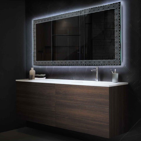 Miroir LED Horizontal | Sans Boutons Tactiles | Lumière blanche froide - Reyze Série Official Modèle 1