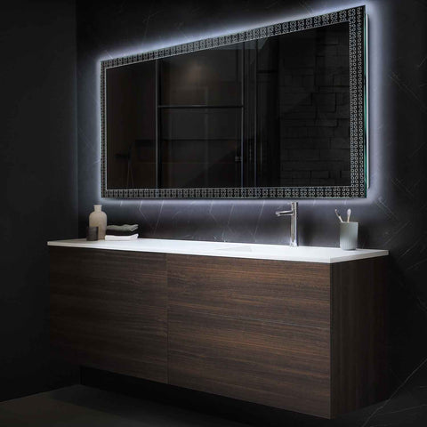 Miroir LED Horizontal | Sans Boutons Tactiles | Lumière blanche froide - Reyze Série Official Modèle 5