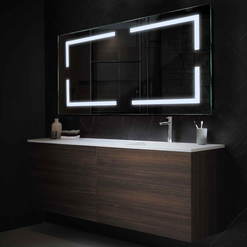 Miroir LED Horizontal | Sans Boutons Tactiles | Lumière blanche froide - Reyze Série Salono Modèle 2