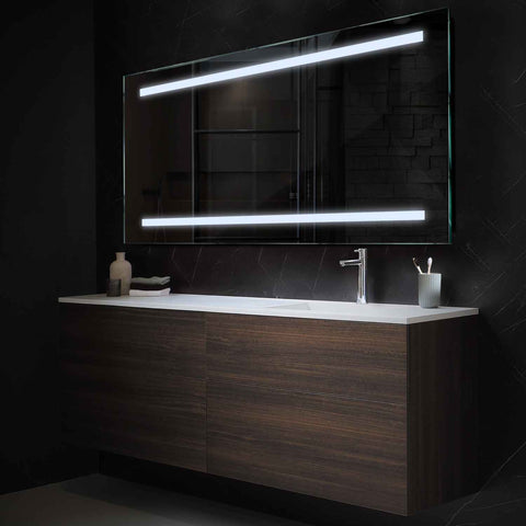 Miroir LED Horizontal | Sans Boutons Tactiles | Lumière blanche froide - Reyze Série Salono Modèle 4