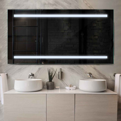Miroir LED Horizontal | Sans Boutons Tactiles | Lumière blanche froide - Reyze Série Salono Modèle 4