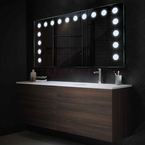 Miroir LED Horizontal | Sans Boutons Tactiles | Lumière blanche froide - Reyze Série Salono Modèle 6