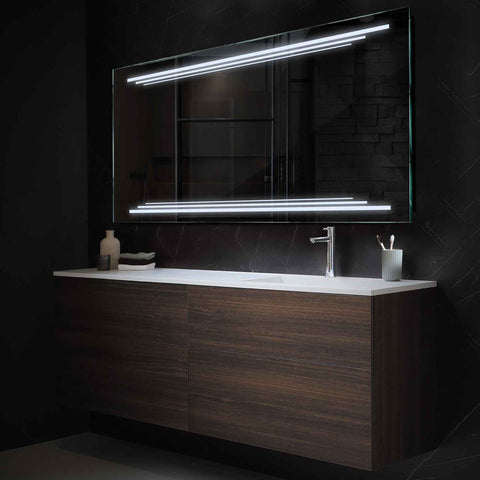 Miroir LED Horizontal | Sans Boutons Tactiles | Lumière blanche froide - Reyze Série Salono Modèle 7