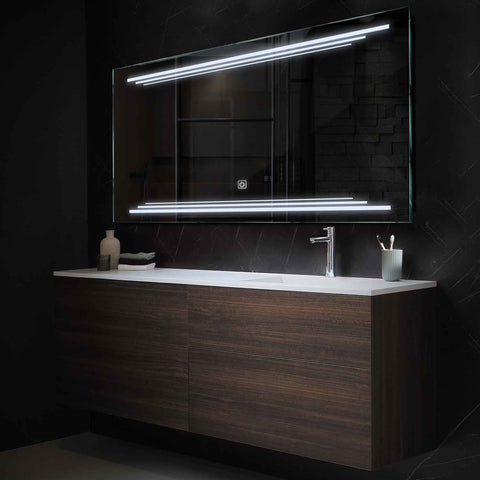 Miroir LED Horizontal | Bouton Tactile | Lumière blanche froide - Reyze Série Salono Modèle 7