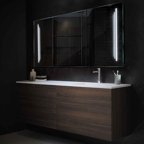 Miroir LED Horizontal | Sans Boutons Tactiles | Lumière blanche froide - Reyze Série Salono Modèle 8