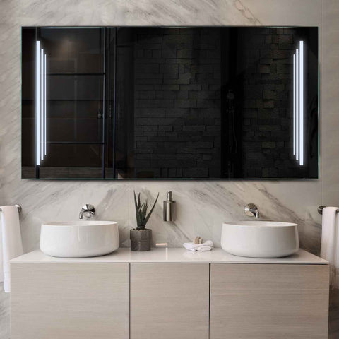 Miroir LED Horizontal | Sans Boutons Tactiles | Lumière blanche froide - Reyze Série Salono Modèle 8