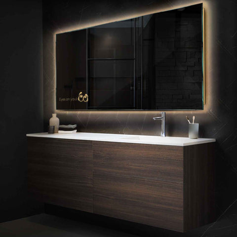 Miroir LED Horizontal | Sans Boutons Tactiles | Lumière Blanche Chaude - Reyze Série Motivated Modèle 8
