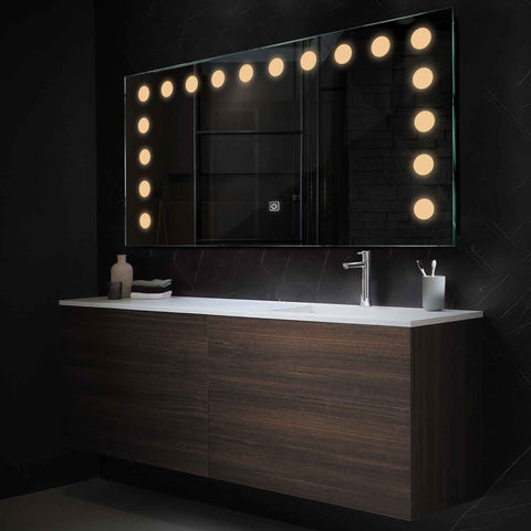 Miroir LED Horizontal | Bouton Tactile | Lumière Blanche Chaude - Reyze Série Salono Modèle 6