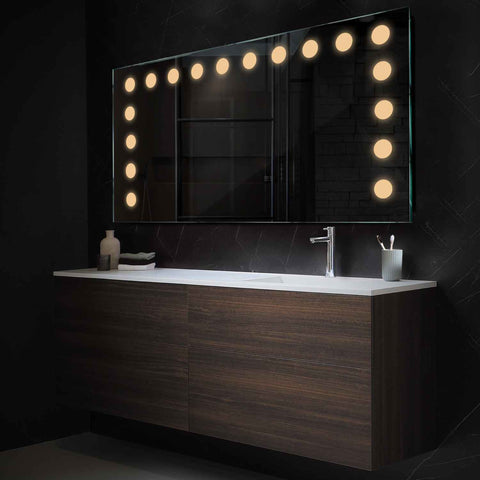 Miroir LED Horizontal | Sans Boutons Tactiles | Lumière Blanche Chaude - Reyze Série Salono Modèle 6