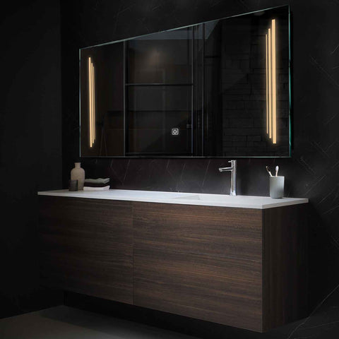 Miroir LED Horizontal | Bouton Tactile | Lumière Blanche Chaude - Reyze Série Salono Modèle 8