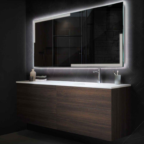 Miroir LED Horizontal | Sans Boutons Tactiles | Lumière blanche neutre - Reyze Série Edge Modèle 2
