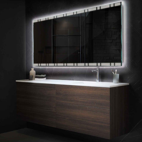 Miroir LED Horizontal | Sans Boutons Tactiles | Lumière blanche neutre - Reyze Série Edge Modèle 3
