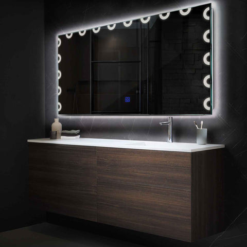 Miroir LED Horizontal | Bouton Tactile | Lumière blanche neutre - Reyze Série Edge Modèle 4