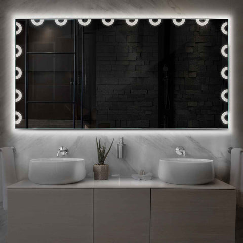 Miroir LED Horizontal | Sans Boutons Tactiles | Lumière blanche neutre - Reyze Série Edge Modèle 4
