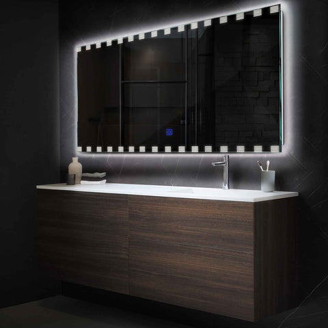 Miroir LED Horizontal | Bouton Tactile | Lumière blanche neutre - Reyze Série Edge Modèle 6