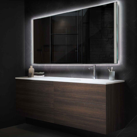 Miroir LED Horizontal | Sans Boutons Tactiles | Lumière blanche neutre - Reyze Série Edge Modèle 7