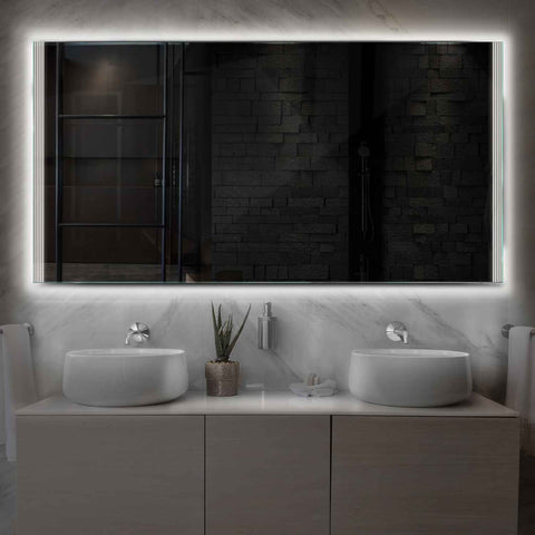 Miroir LED Horizontal | Sans Boutons Tactiles | Lumière blanche neutre - Reyze Série Edge Modèle 7