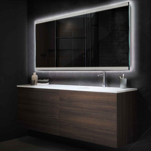 Miroir LED Horizontal | Sans Boutons Tactiles | Lumière blanche neutre - Reyze Série Edge Modèle 8