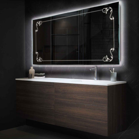 Miroir LED Horizontal | Sans Boutons Tactiles | Lumière blanche neutre - Reyze Série Good Vibes Modèle 5
