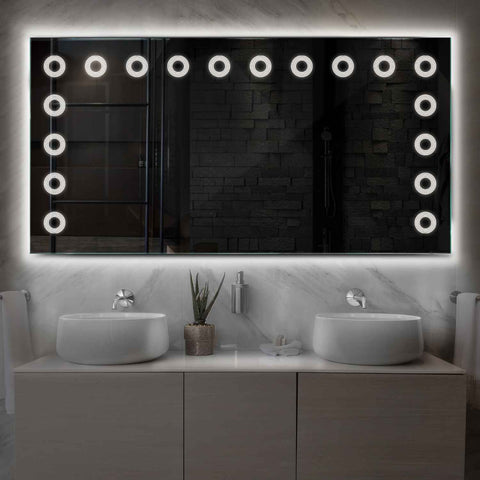 Miroir LED Horizontal | Sans Boutons Tactiles | Lumière blanche neutre - Reyze Série Minimal Modèle 4