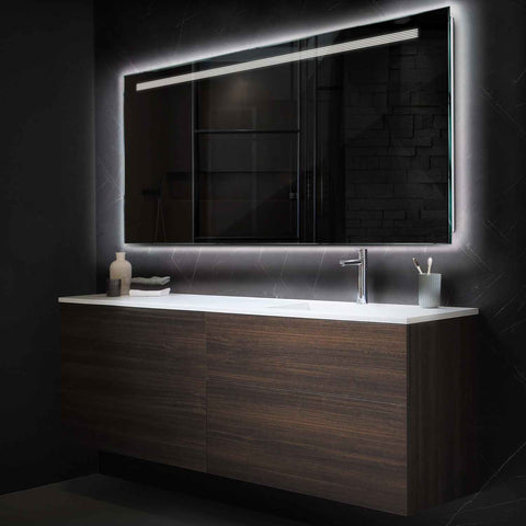 Miroir LED Horizontal | Sans Boutons Tactiles | Lumière blanche neutre - Reyze Série Minimal Modèle 5
