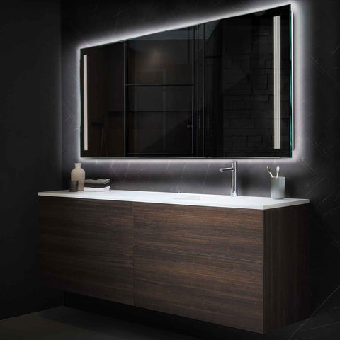 Miroir LED Horizontal | Sans Boutons Tactiles | Lumière blanche neutre - Reyze Série Minimal Modèle 7