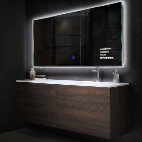 Miroir LED Horizontal | Bouton Tactile | Lumière blanche neutre - Reyze Série Motivated Modèle 1