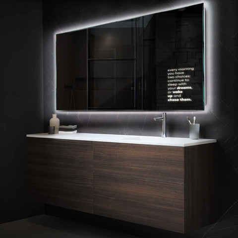 Miroir LED Horizontal | Sans Boutons Tactiles | Lumière blanche neutre - Reyze Série Motivated Modèle 2